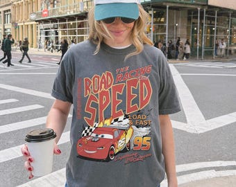 Retro Disney The Racing Road Speed Shirt, Vintage Lightning McQueen Shirt, Cars Movie Disney Shirt, Disney Family Trip Shirt, Cars Movie Tee