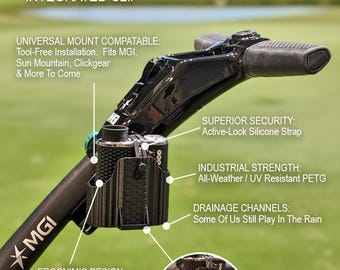 Pro-Grade Golf Rangefinder Holder - Universal fit w/ MGI, Clickgear & Sun Mountain