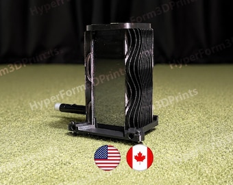 Square Golf Launch Monitor Protective Enclosure with Impact Fins, Ventilation, Leveling Feet, Level and Laser Alignment Holder.