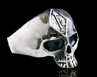 Ezi Zino HARLEY 1% ER OUTLAW Skull   Sterling Silver Biker Ring All Size