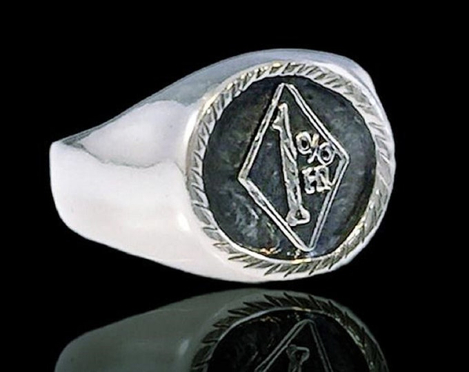 1%er OUTLAW BIKER Pack Pack Solid Sterling Silver 925 Ring - Etsy Israel