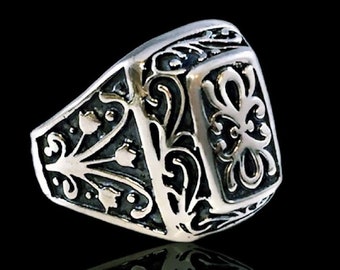 Original Ezi zino man Signet  ring Handmade solid Sterling Silver 925
