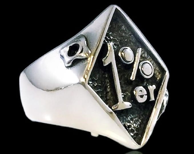 1%er OUTLAW BIKER Pack Pack Solid Sterling Silver 925 Ring - Etsy Israel