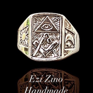 ALL SEEING EYE masonic freimaurer silver ring 925 all size available