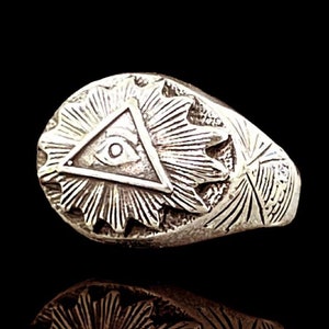 ALL SEEING EYE masonic freimaurer signet silve ring all size availabl