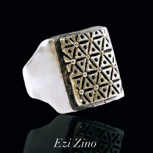 Original Ezi Zino | Flower of Life Brass & Solid Sterling Silver 925 Ring