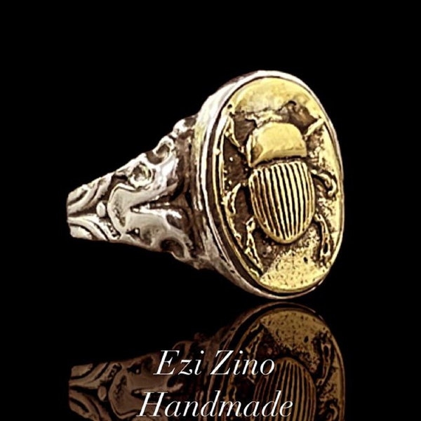 Original Ezi Zino | Beetle Husk Handmade Ring Solid Sterling Silver 925