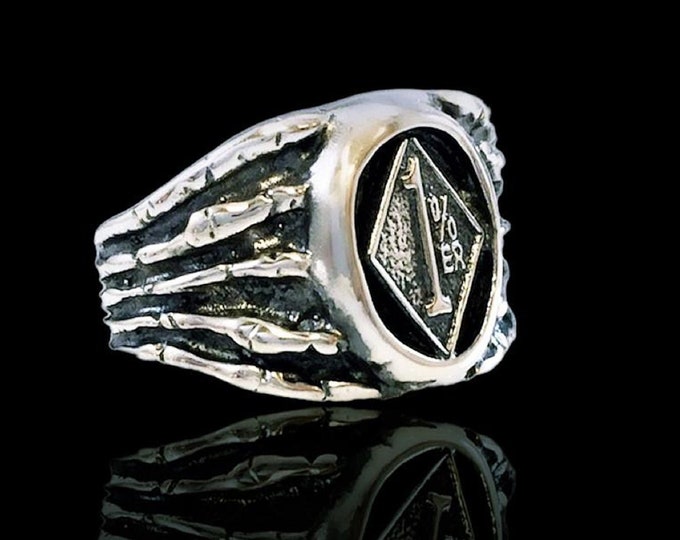 1%er OUTLAW BIKER Pack Pack Solid Sterling Silver 925 Ring - Etsy Israel