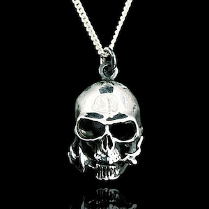 Pendentif rose en forme de tête de mort en argent sterling 925