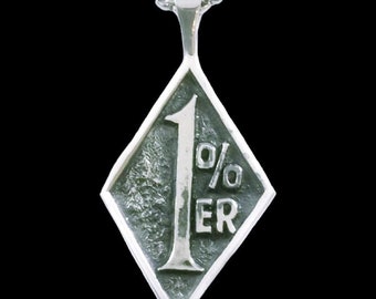 1 PROZENT Anhänger aus Sterlingsilber BIKER OUTLAW 925