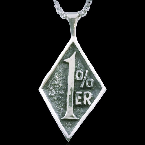 1 PERCENT er pendant sterling silver BIKER OUTLAW 925