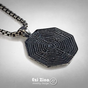 Collana labirinto LABIRINTO greco in argento sterling massiccio 925 Ezi Zino