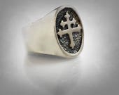 Cross Of Lorraine Magnum PI Team Ring - Sterling Silver 925