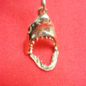 Solid 14k Gold Shark Pendant Movable Mouth with Hoop By Delini Israel image 2