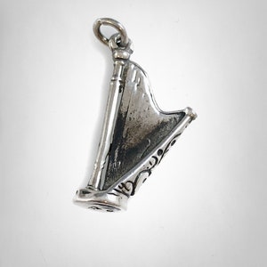 Harp of David Solid Sterling Silver 925 Pendant