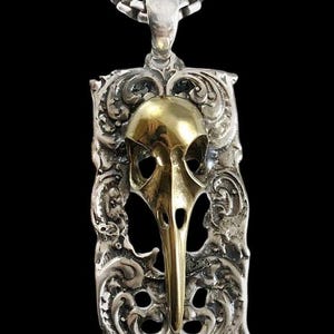 Original Ezi Zino | Black Death Plague Doctor Brass & Solid Sterling Silver 925 Pendant