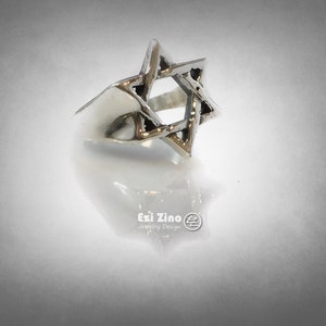 Star of David magen david hand made ring Sterling Silver 925 Ring Ezi Zino