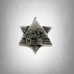 Original Ezi Zino | Pendentif ville de Jérusalem étoile de David en argent sterling massif 925