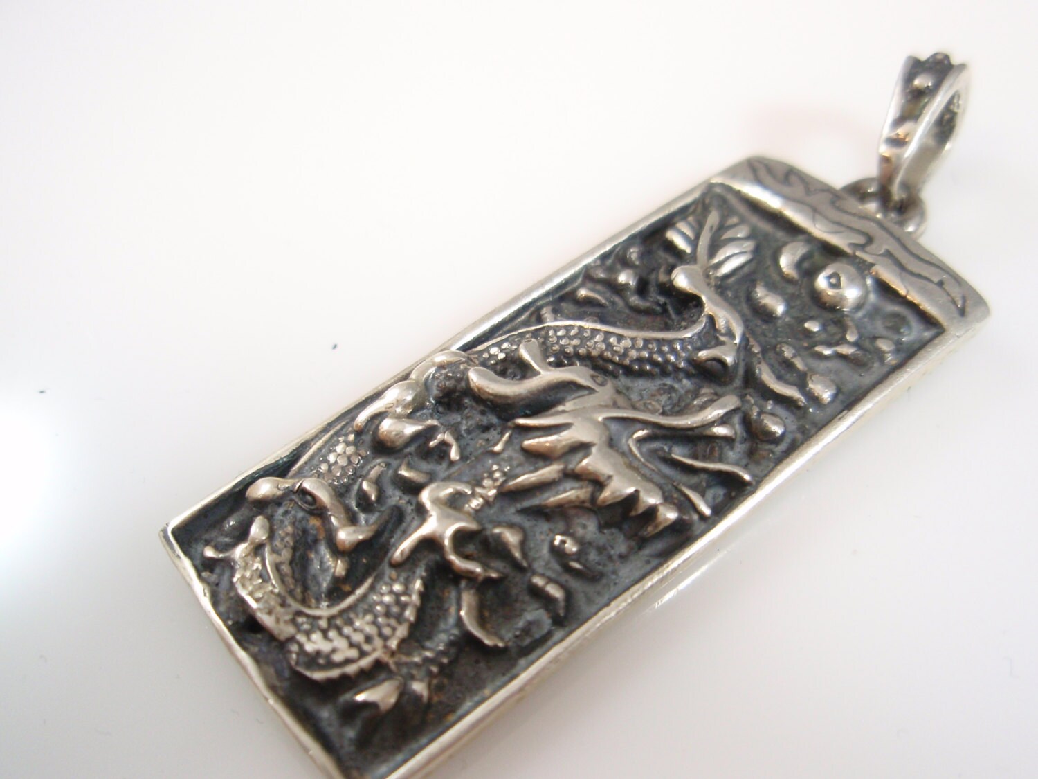 Original Ezi Zino Dog Tag Dragon Pendant Handmade Solid Sterling