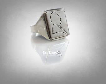 John Gotti ny Mafia boss Ring Solid Sterling Silver 925 By Ezi Zino
