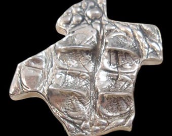 Genuine Ezi Zino silver Texture  Alligator Belt Buckles solid sterling silver 925