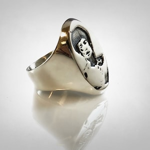 Little Phoenix Jeet Kune Do Founder Solid Sterling Silver 925 Oxisized Ring
