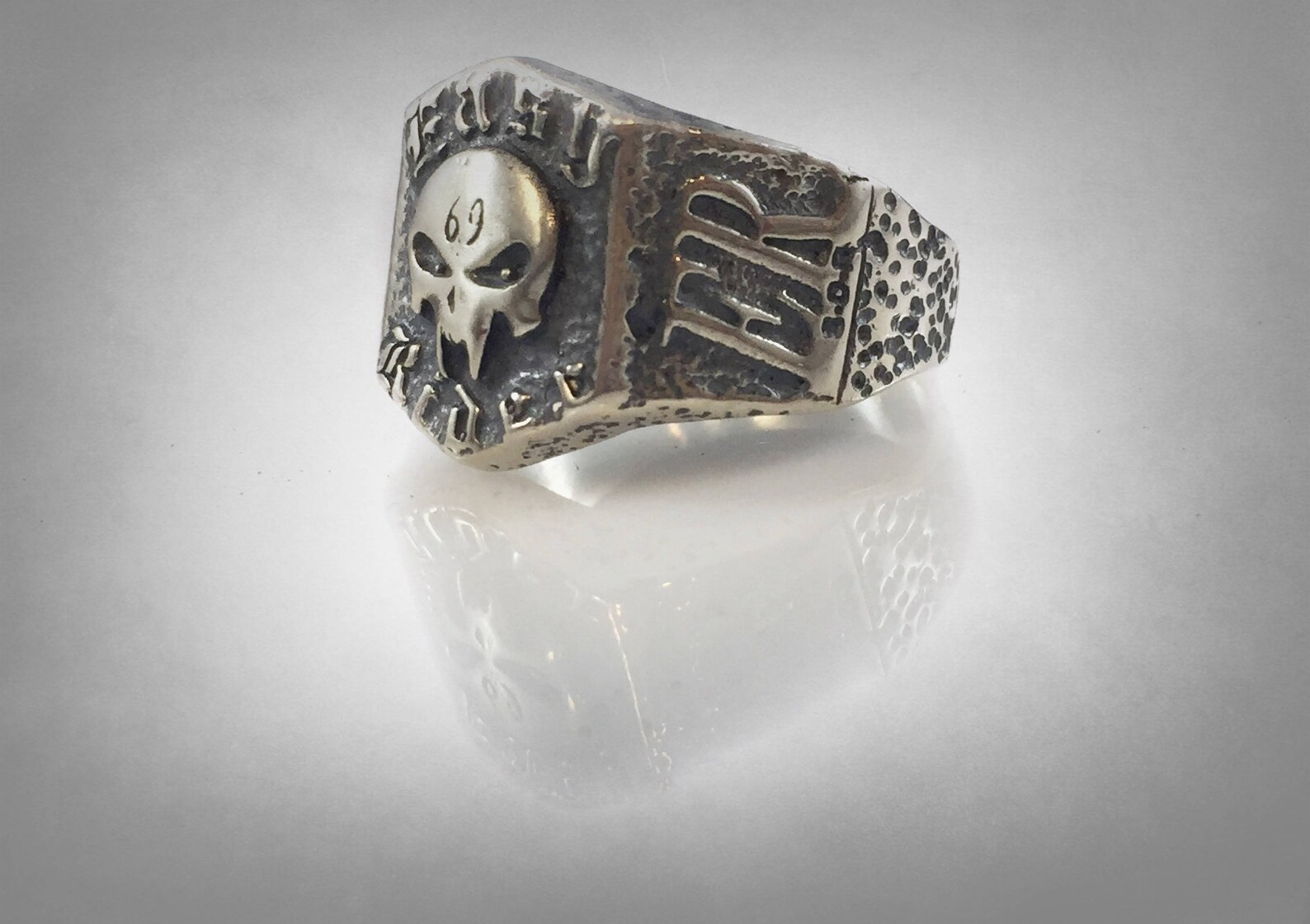 69 EASY RIDER HARLEY Outlaws Skull Ring Solid Sterling Silver 925 - Etsy