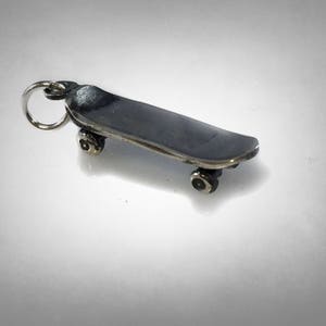 small Skateboard Sterling Silver 925 charm Pendant