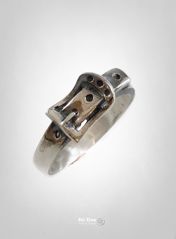 Frame Style Belt Buckle Solid Sterling Silver 925 Oxisized Image 0
