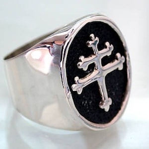 Cross of Lorraine Magnum PI Team Ring Sterling Silver 925 - Etsy