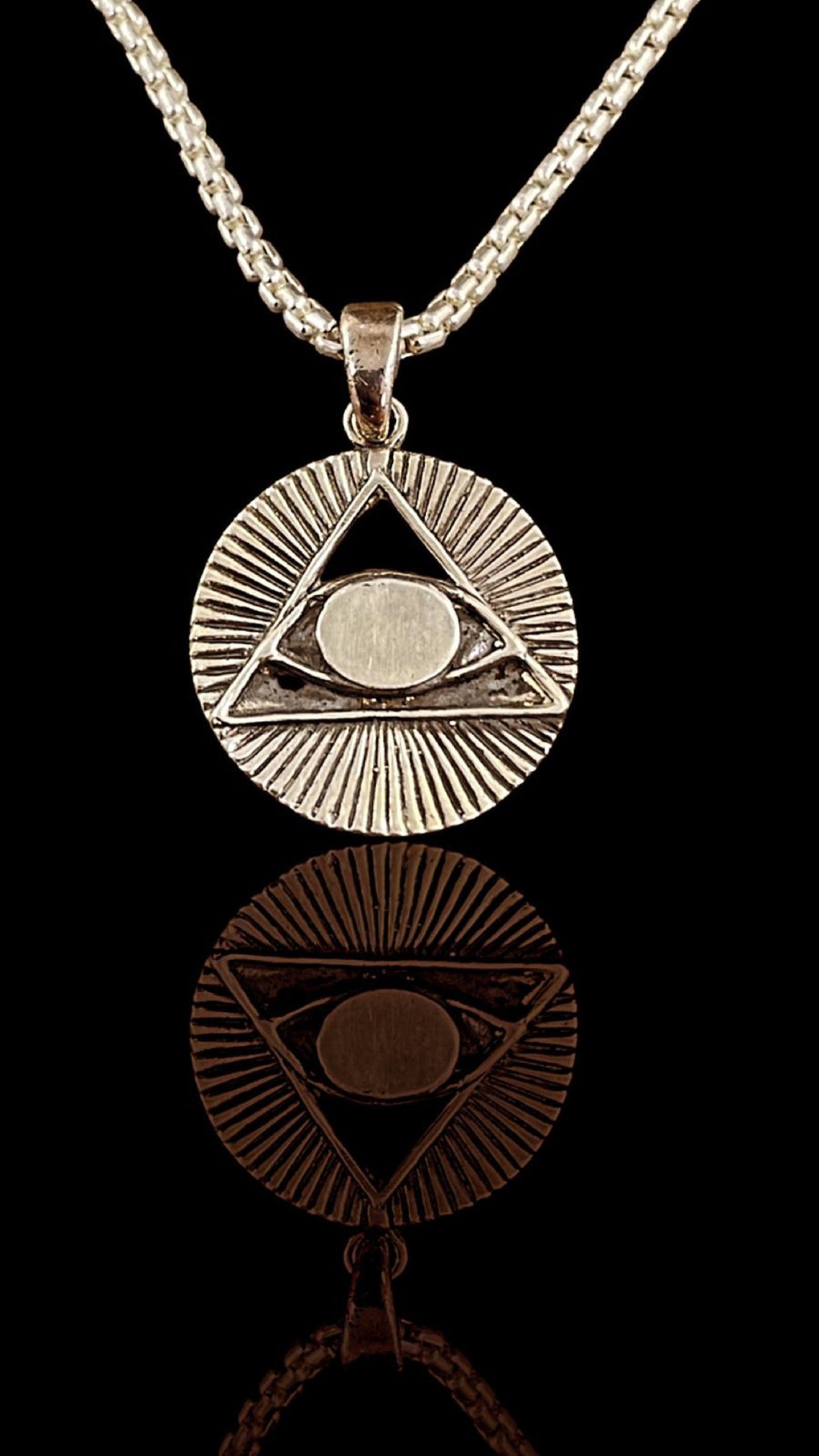 ALL SEEING EYE Pyramid Masonic Symbols Pendant Sold Sterling Silver 925 ...