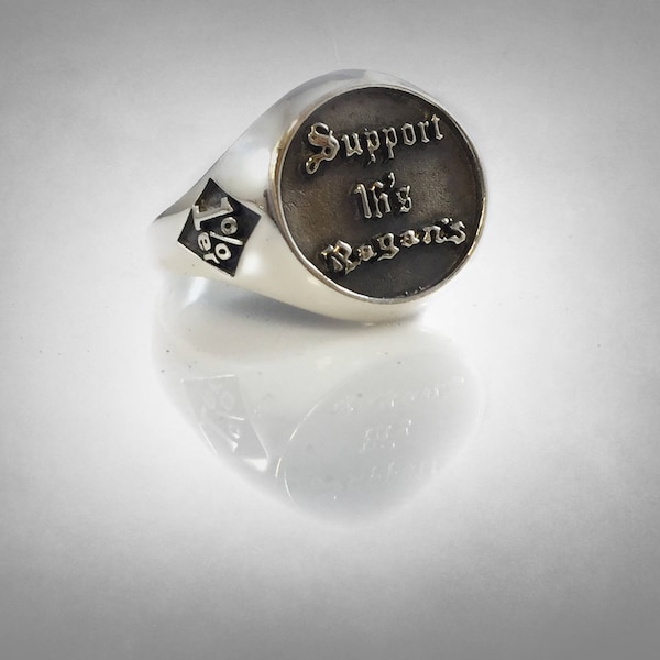 THE Pagans 16s ring sterling silver 1%er Outlaw one percenter gangs