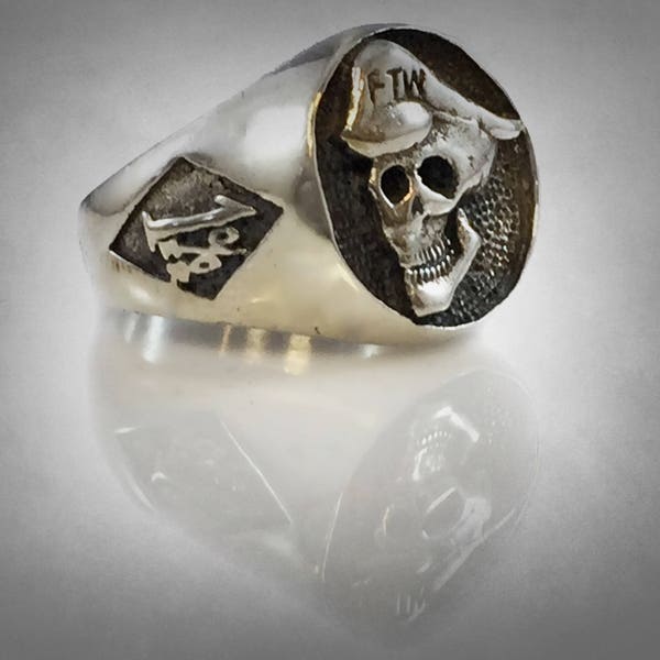 1percent er FTW outlaw skull sterling silver solid 925 ring HARLEY BIKER