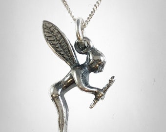 Tinkerbell Solid Sterling Silver 925 Pendant