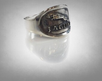 Jaguar Cars Limited logo Ring solid  Sterling Silver 925