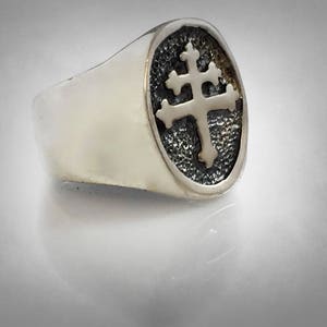 Cross of Lorraine Sterling Silver 925 Ring Magnum Foreign Legion 