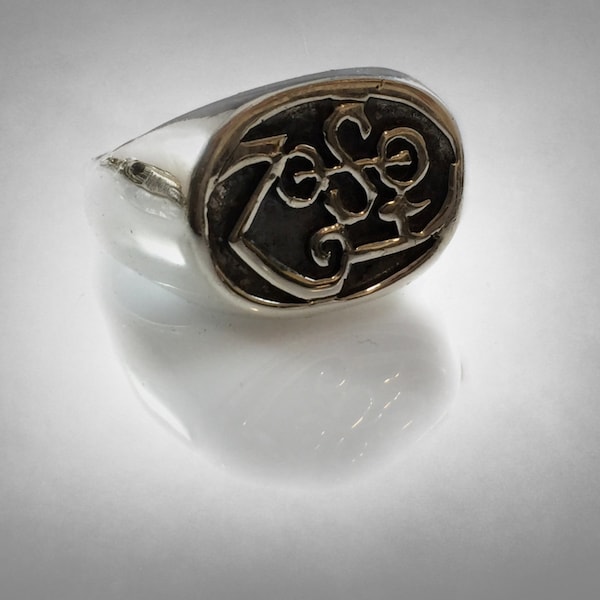 Led Zeppelin Zoso Jimmy Page Les Paul Sg Ring Solid Sterling Silver 925 All Size Available