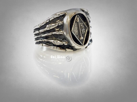 Details about / 1/%ER STERLING SILVER GANG GROUP CRIMINAL OUTLAW rider ride RING 925 by ezi zino