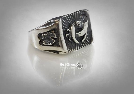 MASONIC MASON SHRINER camel  ring solid silver sterling 925