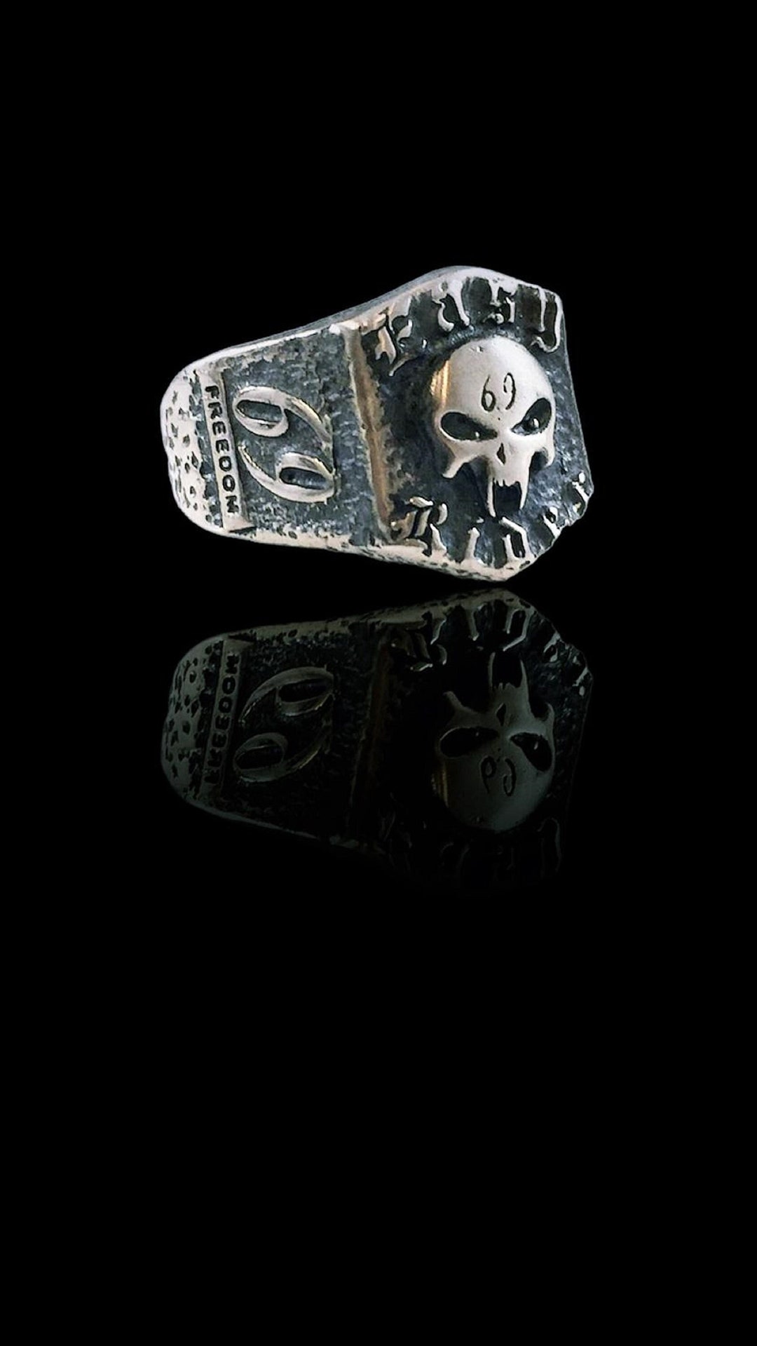 69 EASY RIDER HARLEY Outlaws Skull Ring Solid Sterling Silver 925 - Etsy