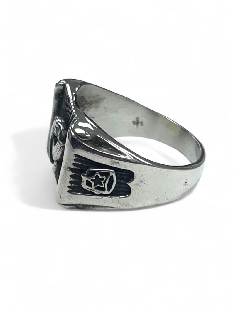 Anillo de camello MASONIC MASON SHRINER en plata maciza de ley 925 imagen 3