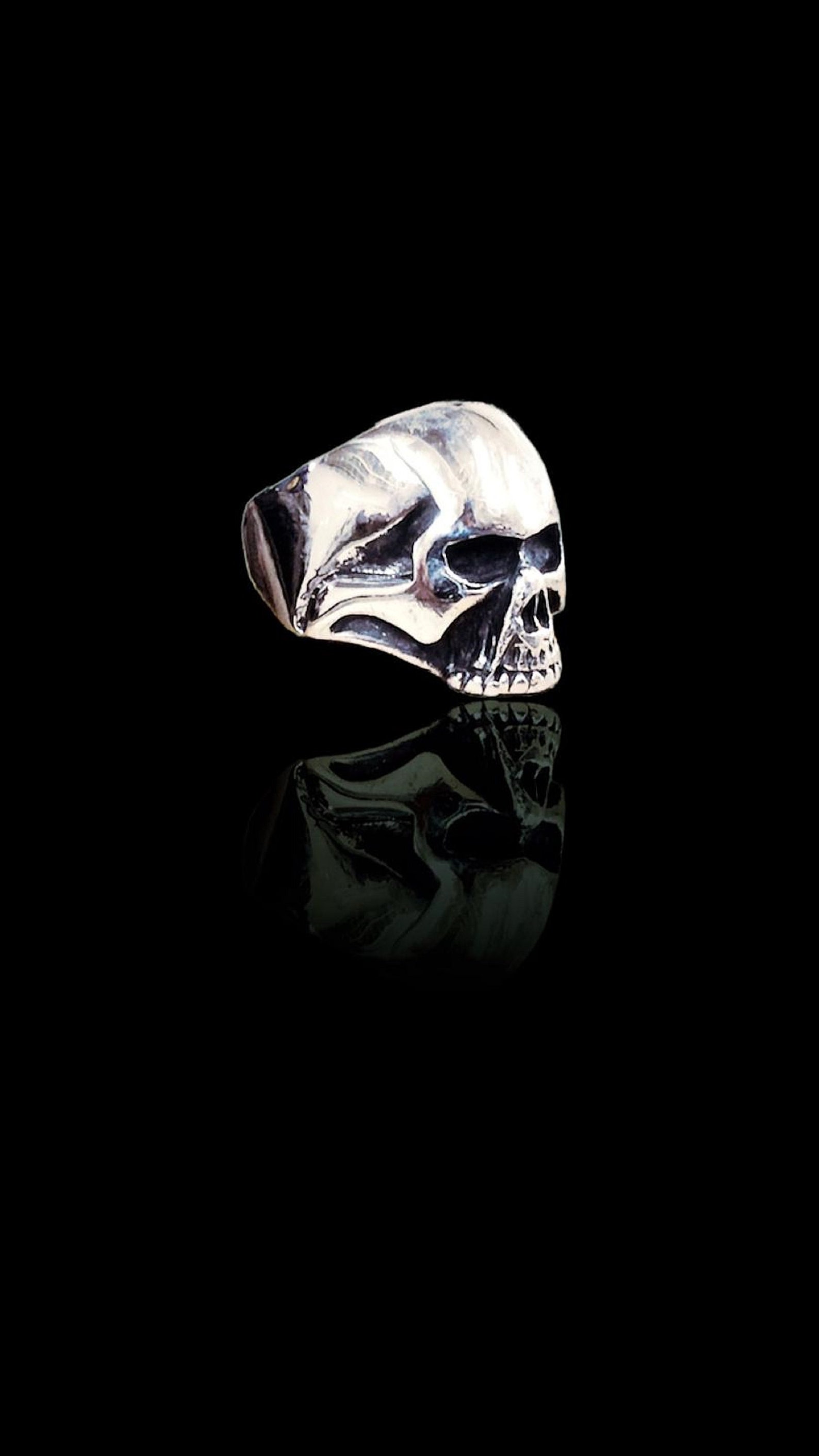 Night Rider Skull Rings SKULL 925 Ring All Size Hell Rider Skull Ring Sterling Silver 925 - Etsy