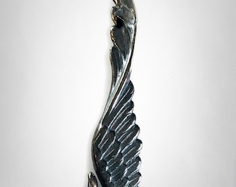 Swan Wing Solid Sterling Silver 925 Pendant