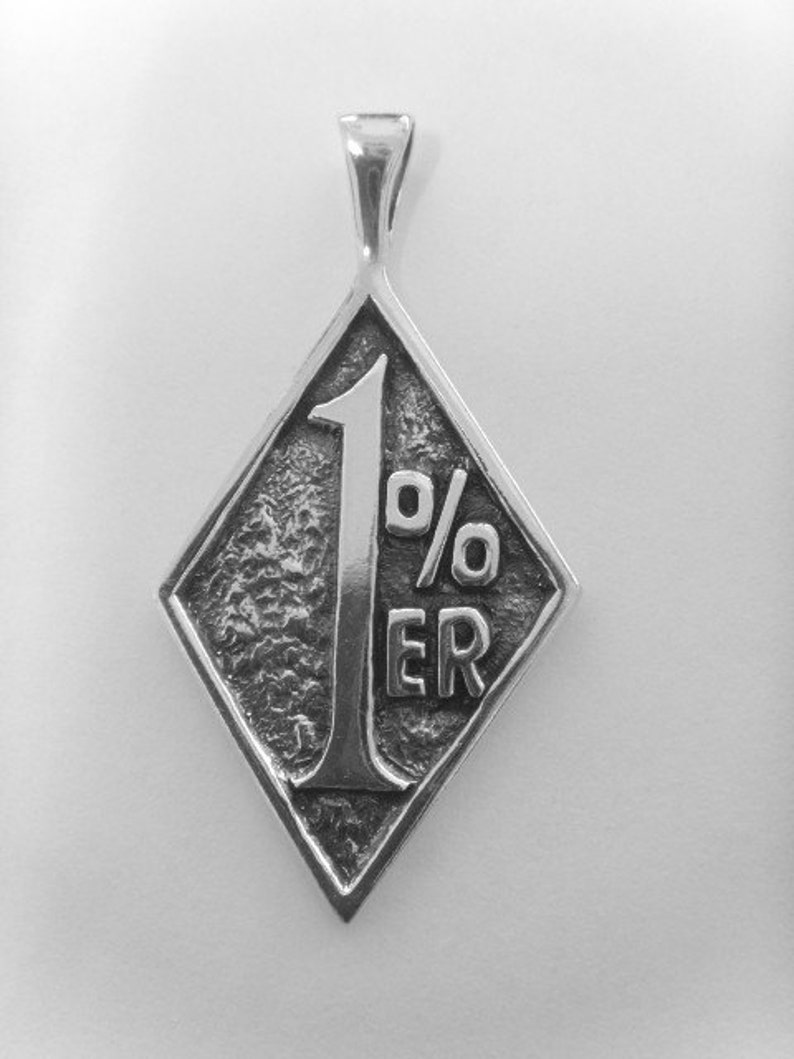 1 PERCENT Er Pendant Sterling Silver BIKER OUTLAW 925 Etsy