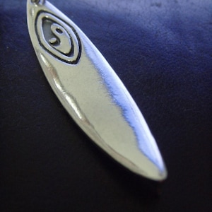 SURFBOARD yin ying yan yang Sterling Silver Pendant 925 image 1