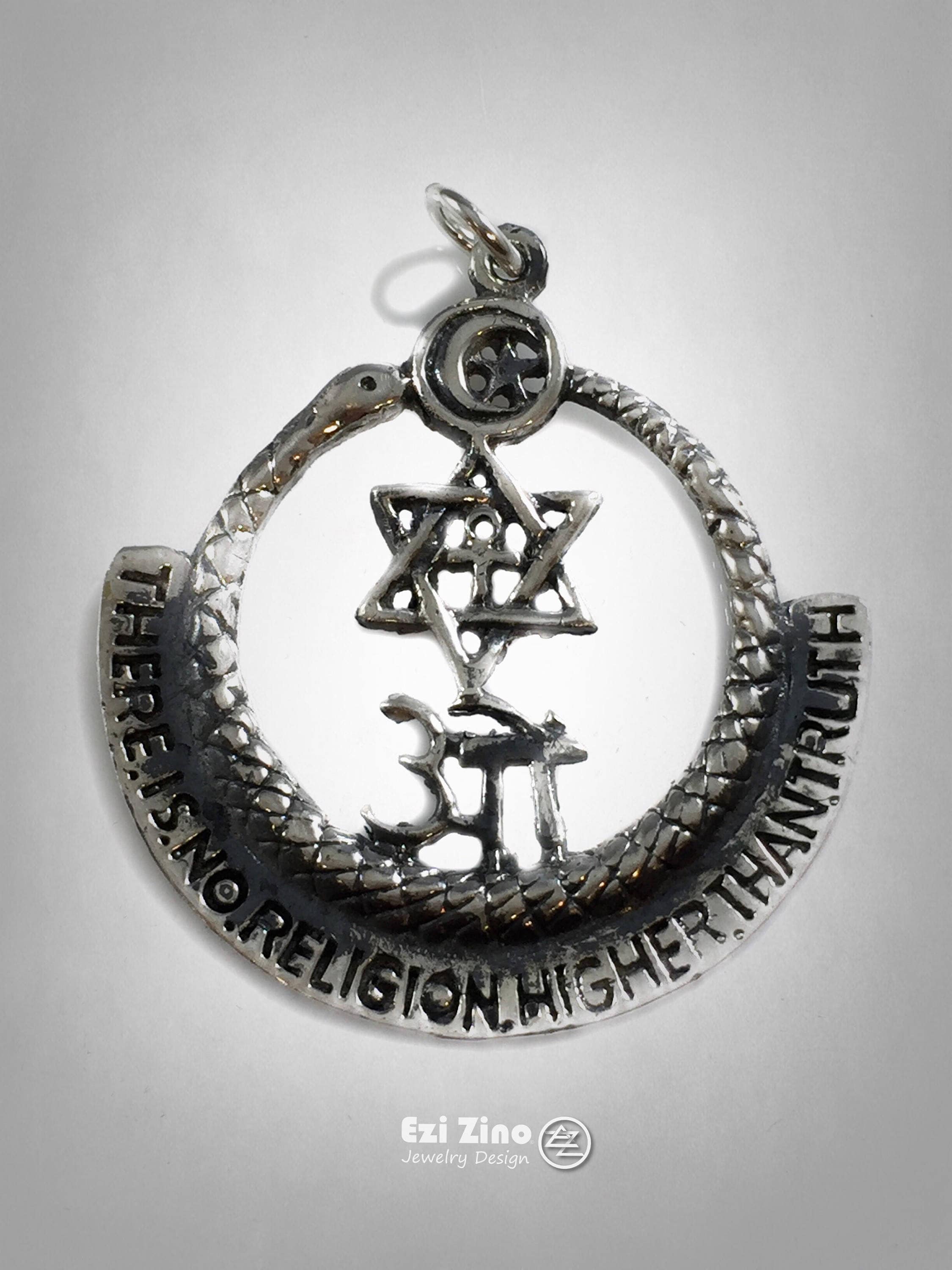 THERE is no RELIGION higher than TRUTH solid sterling silver 925 pendant art
