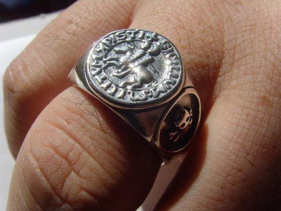 Ring Seal Templar & Crosses Knight Templar Ring in 925 Solid Sterling Silver 