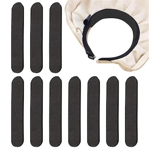 May include: Ten black, elongated, rectangular foam adhesive strips arranged in two rows, alongside a beige sun visor with a black inner headband lining. The foam strips are designed to be applied to the interior of the visor for added comfort.
