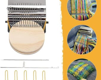 Kit de mini telar de zurcir: herramienta para tejer, zurcir y tejer a velocidad