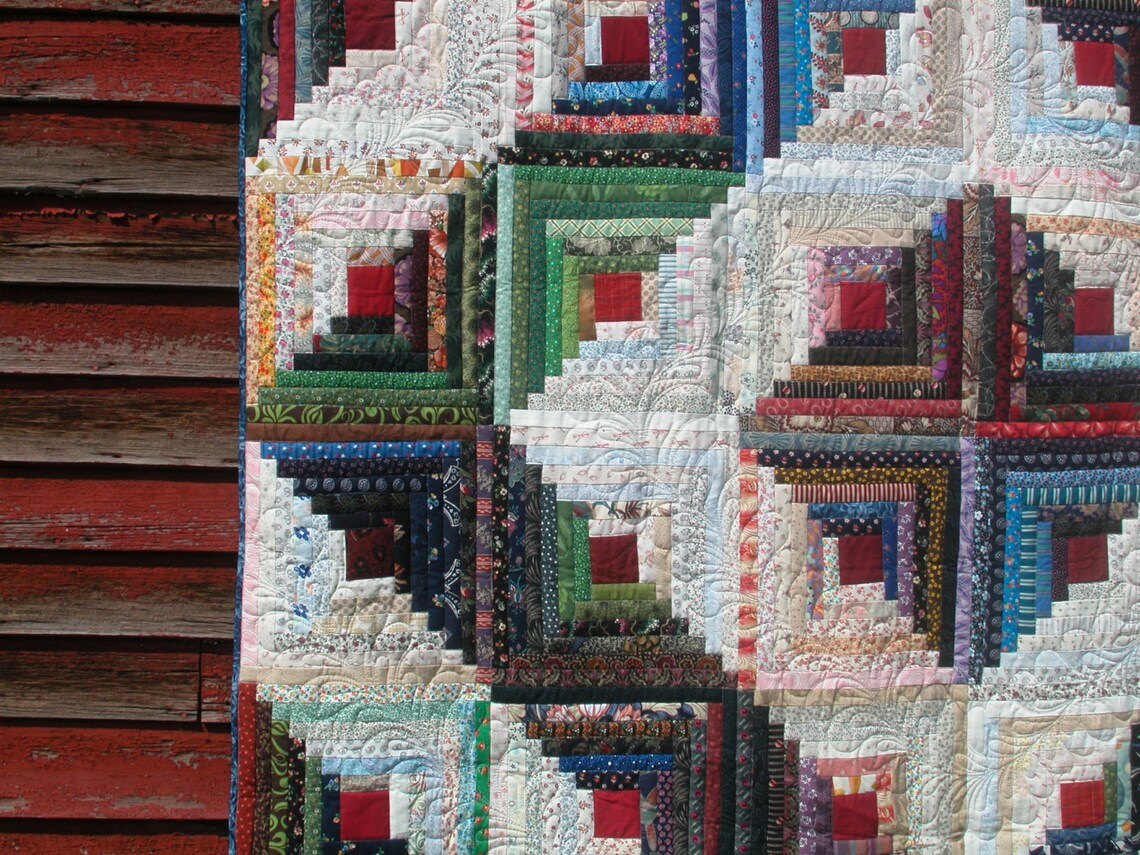 Log Cabin Quilt Barn Raising Design Made to Order Etsy